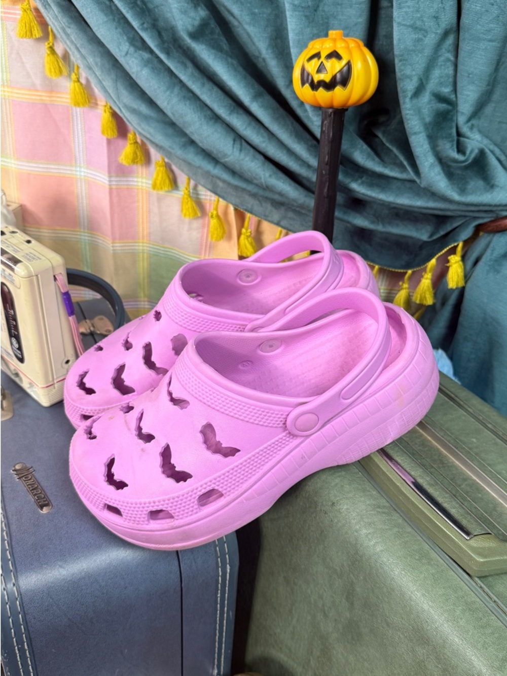 Pink Lightweight Slip-On Clog with Bat Cutouts